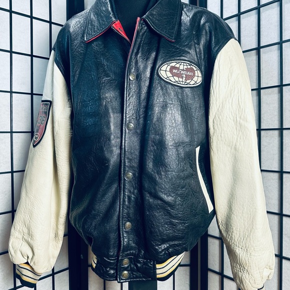 Wu-Wear USA Authentic Original Leather RARE Vintage 90s Jacket - Picture 6 of 14